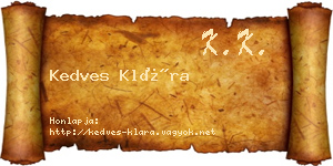 Kedves Klára névjegykártya
